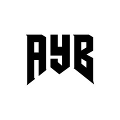 AYB letter logo design for technology company. AYB logo design black and white color combination. AYB logo, AYB vector, AYB design, AYB icon, AYB alphabet. AYB typography logo design.