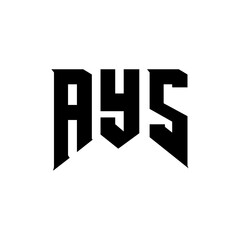 AYS letter logo design for technology company. AYS logo design black and white color combination. AYS logo, AYS vector, AYS design, AYS icon, AYS alphabet. AYS typography logo design.