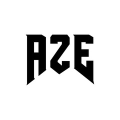 AZE letter logo design for technology company. AZE logo design black and white color combination. AZE logo, AZE vector, AZE design, AZE icon, AZE alphabet. AZE typography logo design.