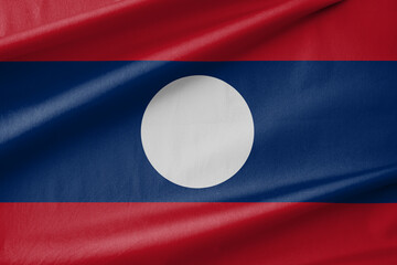Laos National Flag Waving in the Wind