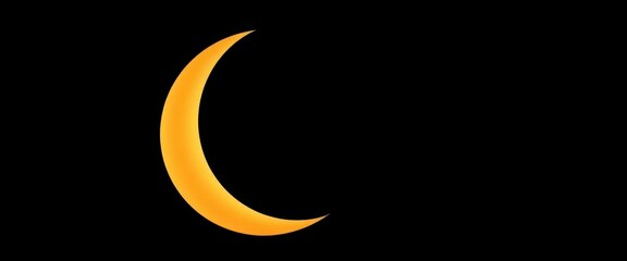 Elegant crescent moon, minimalist design on dark background, serene, cosmos
