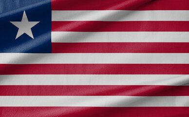 Liberia National Flag Waving in the Wind