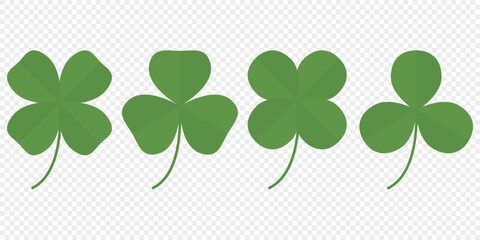 Fototapeta premium Clover leaves vector icon set