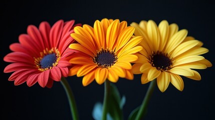 Fototapeta premium Vibrant colorful flowers in close-up