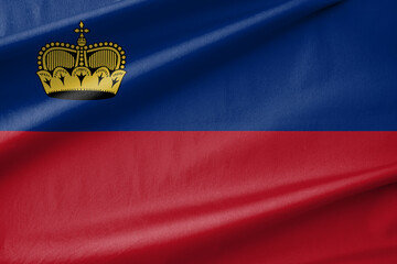 Liechtenstein National Flag Waving in the Wind