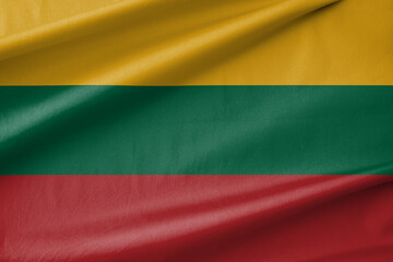 Lithuania National Flag Waving in the Wind