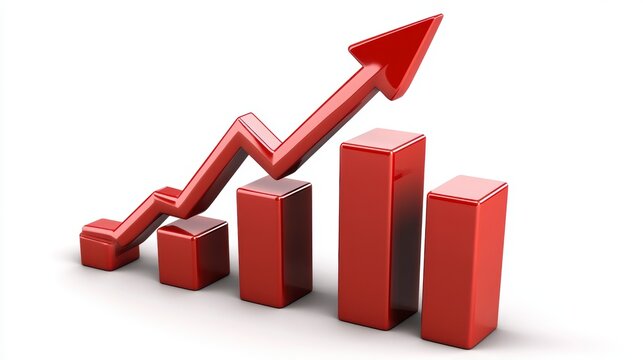 Red graph showing upward trend