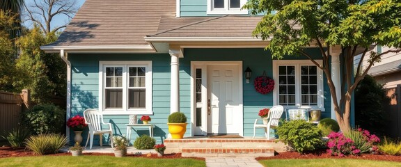 Family home exterior refresh, vibrant paint colors, residential, curb appeal