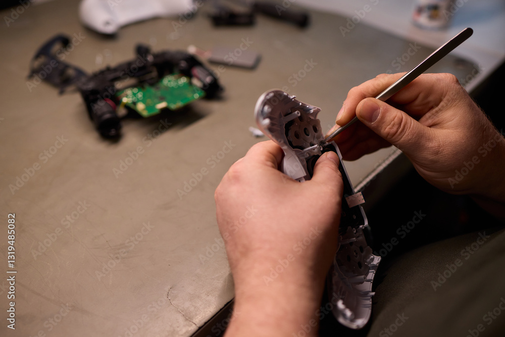 Aufkleber handsome experience with repairing a game controller using various tools and techniques