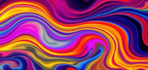 Fototapeta premium Fluid, swirling lines in vibrant hues create a dynamic, abstract background, graphics, colorful