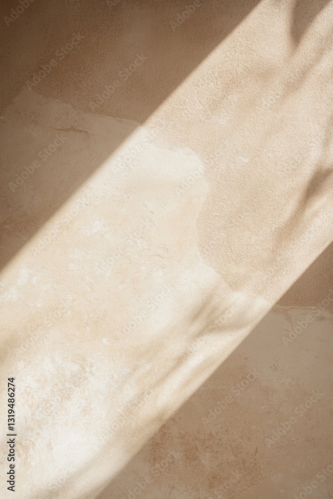 Aufkleber textured wall bathed in sunlight, creating shadows that add depth and visual interest