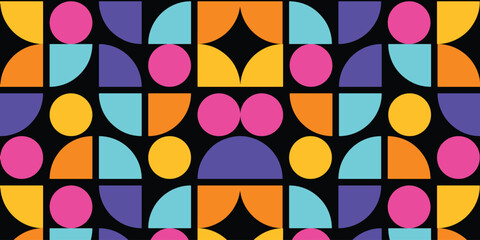 Minimal Bauhaus Abstract, Abstract Bauhaus geometric pattern background, vector circle, triangle and square lines color art design. Colorful Bauhaus pattern background, 