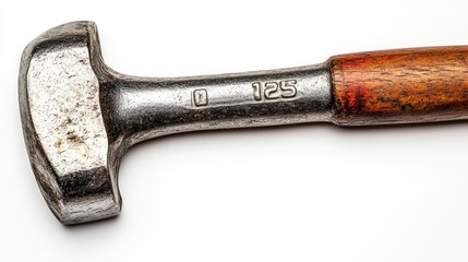Vintage metal hammer with wooden handle