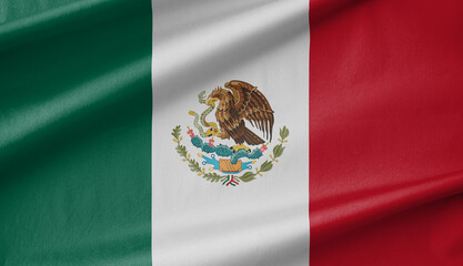 Mexico National Flag Waving in the Wind
