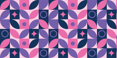 Minimal Bauhaus Abstract, Abstract Bauhaus geometric pattern background, vector circle, triangle and square lines color art design. Colorful Bauhaus pattern background, 