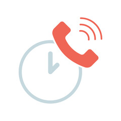 Icon a call time, isolated against a clean background.