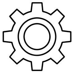 Elegant Single Line Art Illustration of a Gear Representing Configuration.