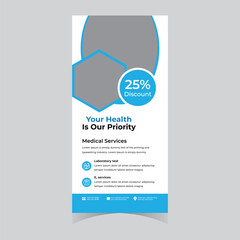 professional medical dl flyer rack card or hospital dental doctor nursing flyer poster brochure banner template design vector 
