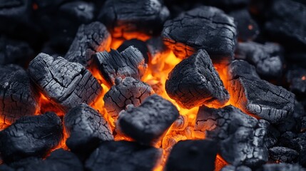 Warm fire burning coals in cozy fireplace indoor setting relaxing atmosphere close-up view