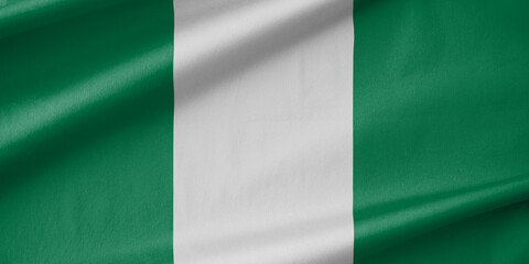 Nigeria National Flag Waving in the Wind