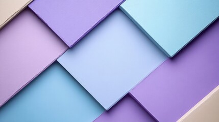 Fototapeta premium Soft pastel blue and purple paper textures creative design studio close-up view artistic concept