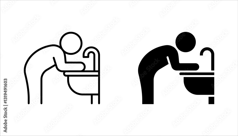 Poster ablution line icon set. web symbol for web and apps. vector illustration on white background