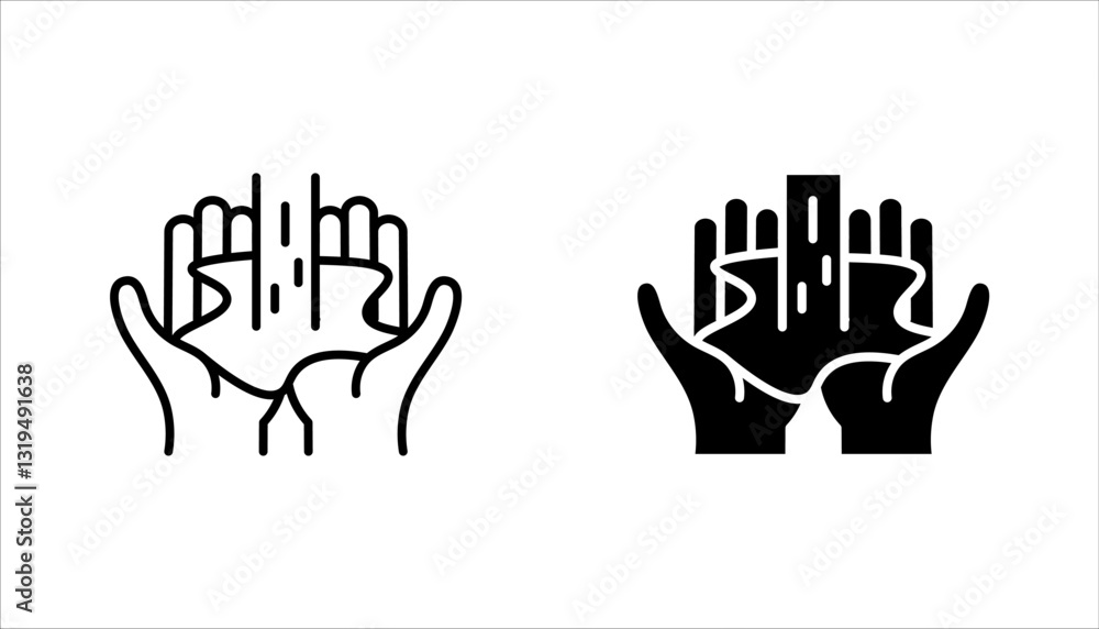 Poster ablution line icon set. web symbol for web and apps. vector illustration on white background