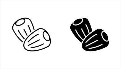 Date Fruit Icon Set. Date fruit palm tree vector illustration on white background