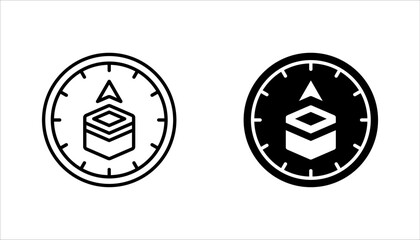 Qibla outline vector icon set. Thin line black qibla simple element religion concept, vector illustration on white background