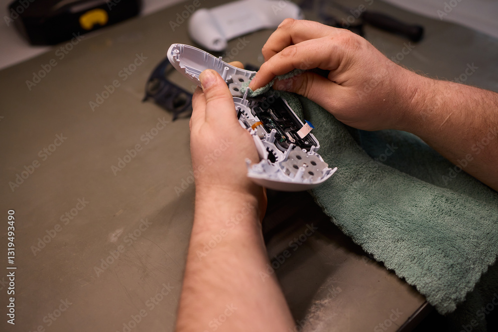 Aufkleber handsome experience with repairing a game controller using various tools and techniques