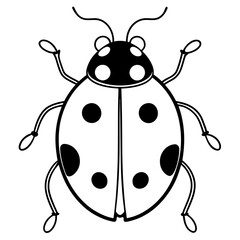 Minimalist Ladybug Vector Line Art