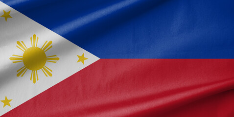 Philippines National Flag Waving in the Wind