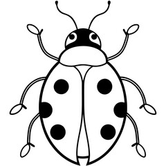 Minimalist Ladybug Vector Line Art