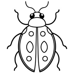 Minimalist Ladybug Vector Line Art