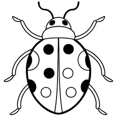 Minimalist Ladybug Vector Line Art