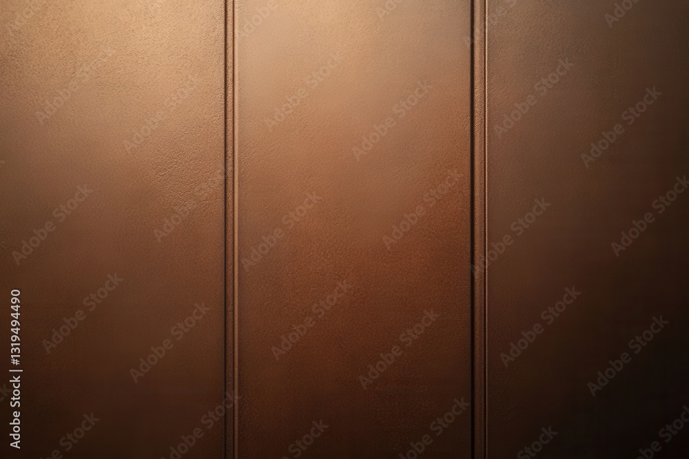 Poster a textured brown surface with vertical divisions creates a sense of depth and dimension