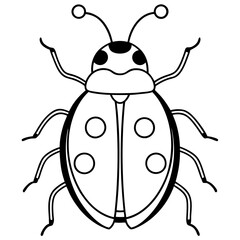 Minimalist Ladybug Vector Line Art
