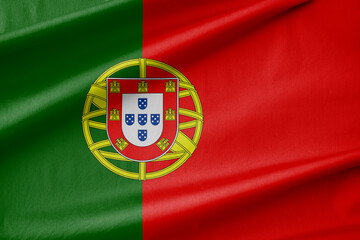 Portugal National Flag Waving in the Wind