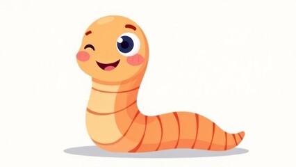 Fototapeta premium illustration of a smiling worm in close-up.