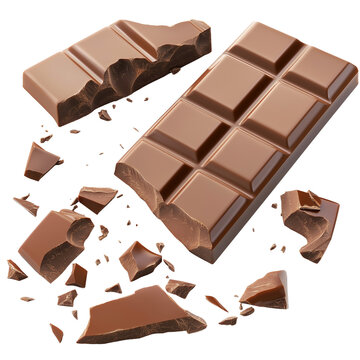 broken chocolate bars on white background clip art preview