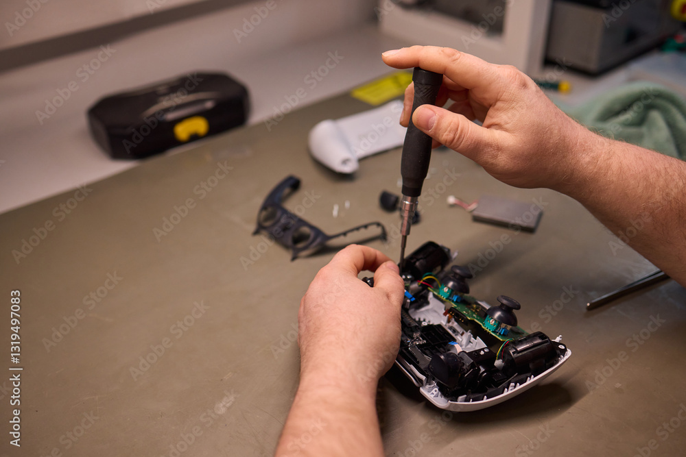 Aufkleber handsome experience with repairing a game controller using various tools and techniques