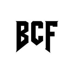 BCF letter logo design for technology company. BCF logo design black and white color combination. BCF logo, BCF vector, BCF design, BCF icon, BCF alphabet. BCF typography logo design.