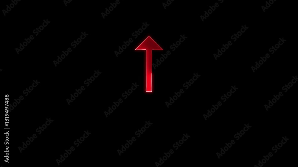 Poster up arrow animation. image of an arrow rising upward.