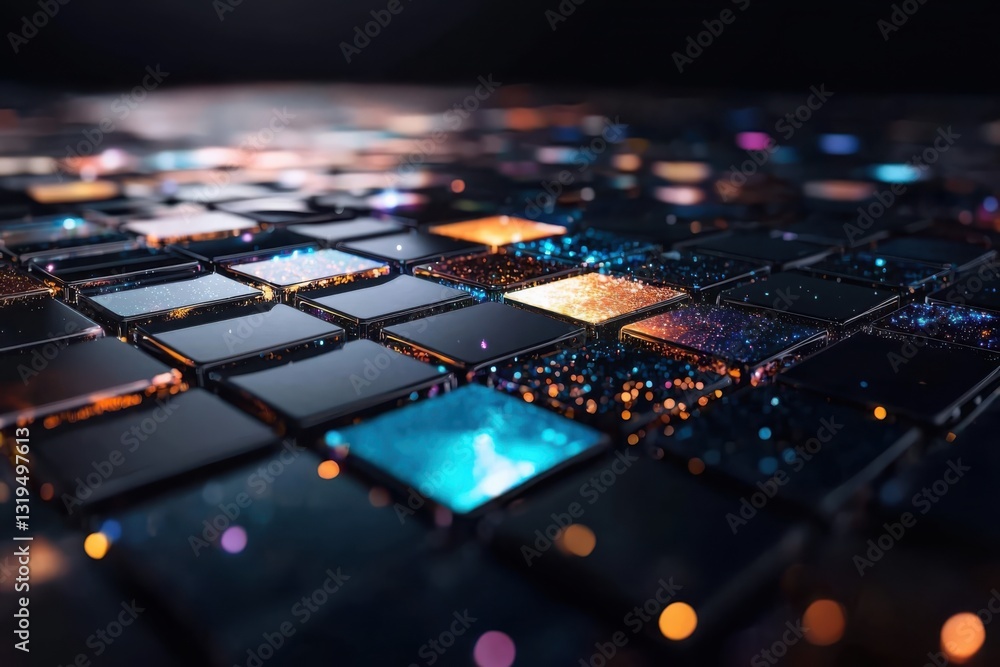 Poster dynamic website elements showcase abstract background digital art colorful patterns close-up view vi