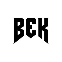 BEK letter logo design for technology company. BEK logo design black and white color combination. BEK logo, BEK vector, BEK design, BEK icon, BEK alphabet. BEK typography logo design.