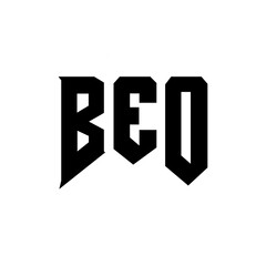 BEO letter logo design for technology company. BEO logo design black and white color combination. BEO logo, BEO vector, BEO design, BEO icon, BEO alphabet. BEO typography logo design.