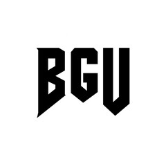 BGU letter logo design for technology company. BGU logo design black and white color combination. BGU logo, BGU vector, BGU design, BGU icon, BGU alphabet. BGU typography logo design.