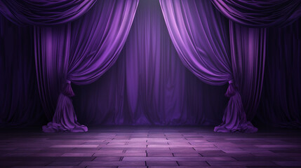 beautiful arrangement of purple curtains