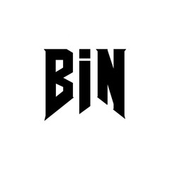 BIN letter logo design for technology company. BIN logo design black and white color combination. BIN logo, BIN vector, BIN design, BIN icon, BIN alphabet. BIN typography logo design.