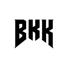 BKK letter logo design for technology company. BKK logo design black and white color combination. BKK logo, BKK vector, BKK design, BKK icon, BKK alphabet. BKK typography logo design.